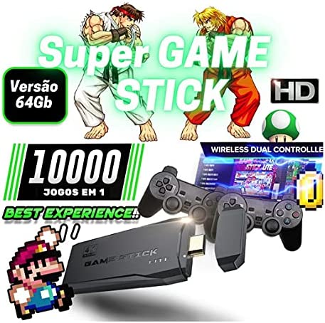 SUPER GAME STICK RETRÔ 4K + 2 CONTROLES