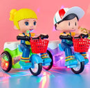 Brinquedo Triciclo Menino Ou Menino Musical  Com Luz LEDs Bate E Volta Gira 360º Infantil