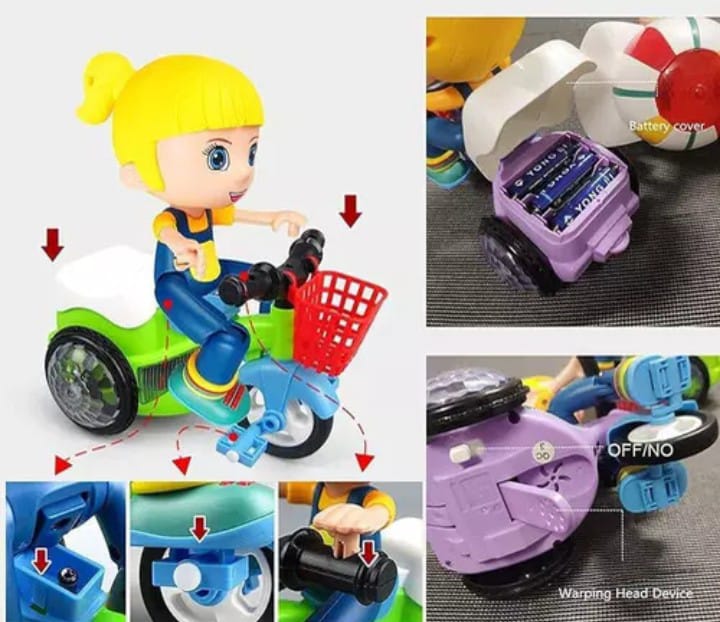 Brinquedo Triciclo Menino Ou Menino Musical  Com Luz LEDs Bate E Volta Gira 360º Infantil