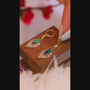 Brinco  Folha De Gota De Água Zircão Banhado a Ouro