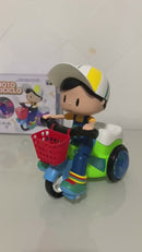 Brinquedo Triciclo Menino Ou Menino Musical  Com Luz LEDs Bate E Volta Gira 360º Infantil